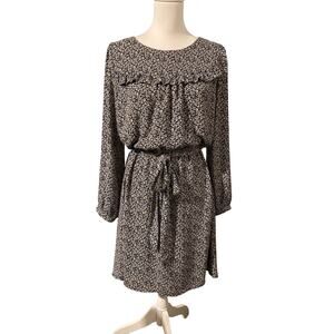 LOFT Petites Peasant Boho Dress Blouson Top Floral Print Size 12P